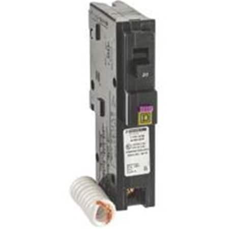 Square D Circuit Breaker, HOM Series, 20A, 1 Pole, 120V AC, 10kA SQ387604